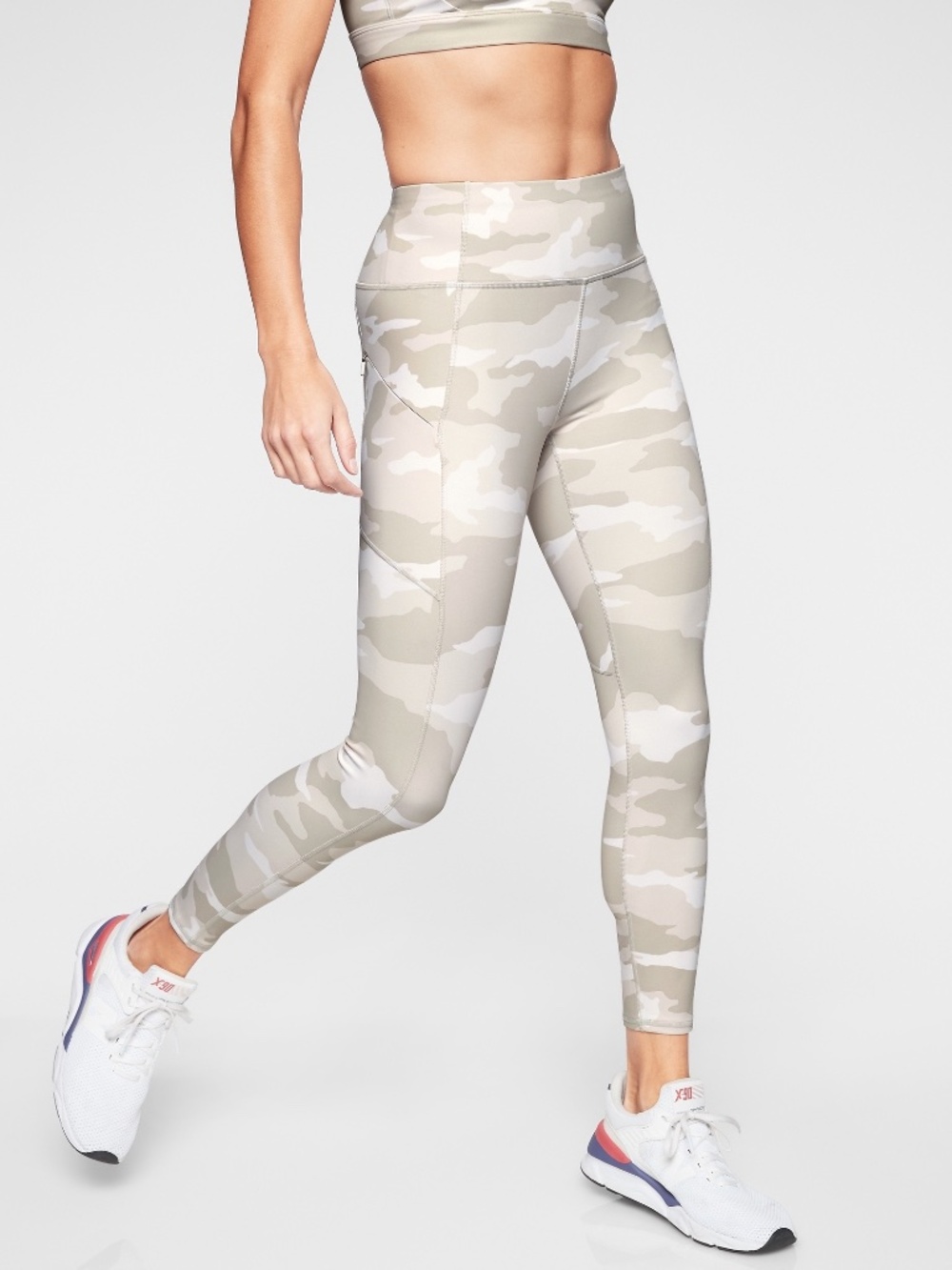 Athleta Camo Contender 7/8 Leggings Medium Off White High Rise